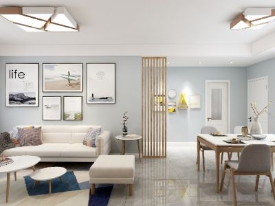 港利上城国际98平北欧三居室装修案例