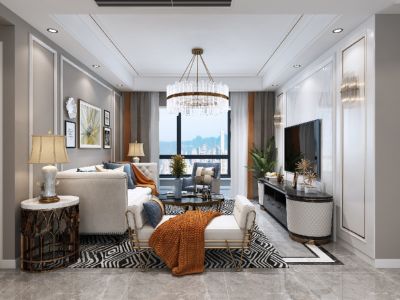 荣盛花语城130平现代简约三室装修案例