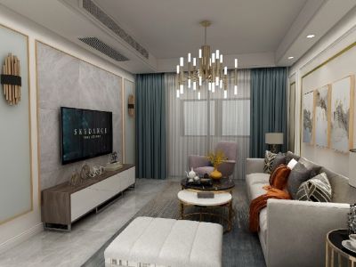 荣盛香榭兰庭115平现代简约三居室装修案例