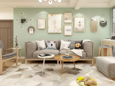 朗绿花园99平米北欧极简风三居室装修案例