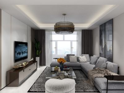 国泰龙城湾145㎡三居室现代简约装修案例