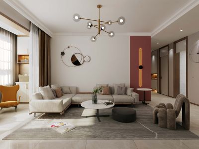 翠湖名都130平米三居室现代风格装修案例