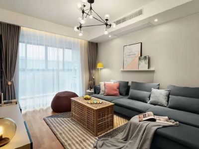 琅岐山语城简约风格106平米三居室装修设计图案例