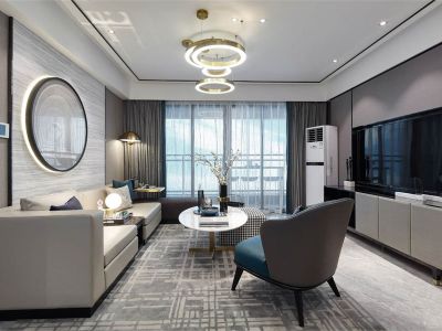 明泽智域简欧风格116平米三居室装修案例