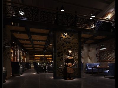 某咖啡厅120平米混搭风格装修案例