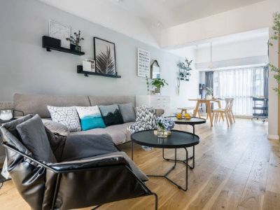 海泊苑北欧风格93平米三居室装修案例