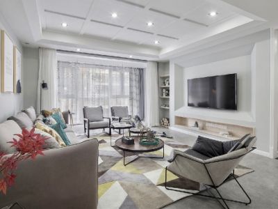 华侨城美式风格128平米装修案例