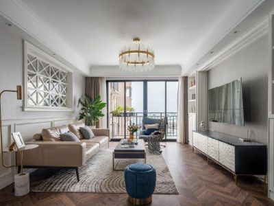 融侨·悦江南美式风格136平米三居室装修设计图案例