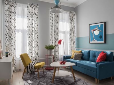 贵安新天地混搭风格89平米二居室装修设计图案例