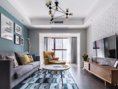 碧桂园正荣阳光城·悦江湾现代风格117平米二居室设计图案例