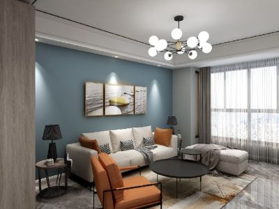 滨江明珠80平北欧风格装修案例