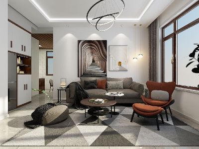 朗基三江樾现代风格二居装修案例