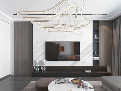 尚品观景国际三居室135平现代风格装修案例