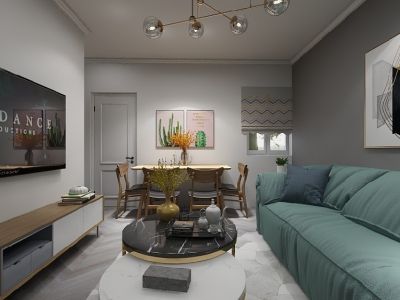 春融苑80㎡北欧简约风二居室装修案例