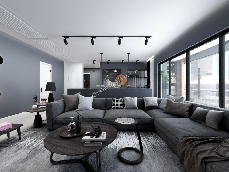 126㎡现代简约风三居室沙发装修效果图