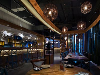 300平米餐饮店现代混搭风格装修案例