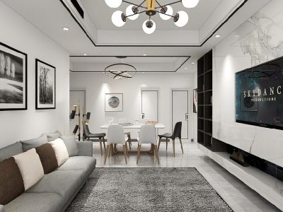 中海寰宇天下108平现代风格装修案例