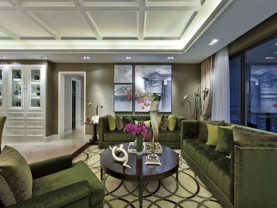 英特学府四居室133平方美式风格装修案例