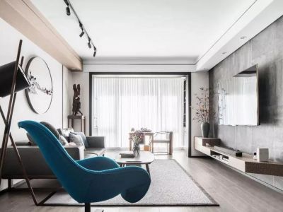 嘉和城布洛可108平三居室新中式风格装修案例