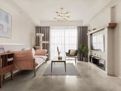 龙光玖珑府89平二居室北欧风格装修案例