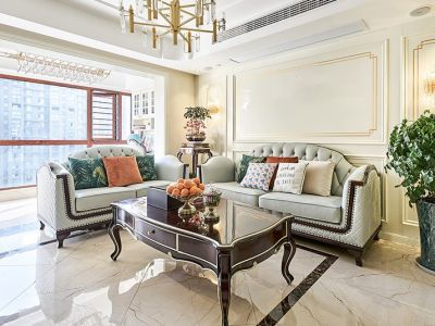 丽雅龙汐台欧式风格139平米装修案例