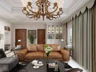联发公园前156平美式风格装修案例