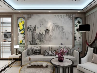 宏泰世纪滨江136平新中式风格装修案例