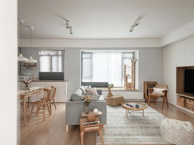 东尊名城82平米两居室简约原木风装修案例