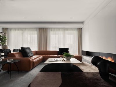 长兴都汇117平米三居室现代简约风格装修案例