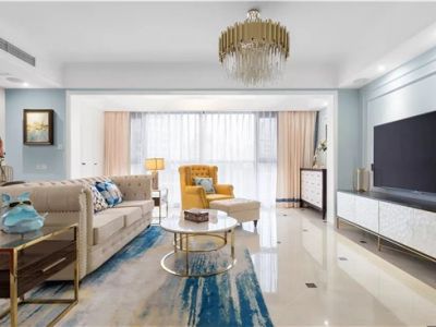 城南帝景138平三居室美式轻奢装修案例