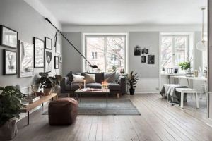 [成都创新天地装饰]52㎡北欧风装修，玻璃墙隔出卧室