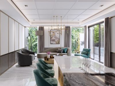 嘉利华府庄园250平米欧式轻奢风格别墅装修案例