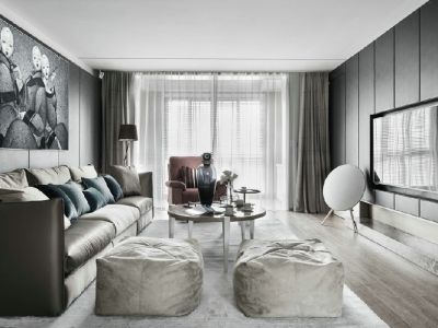 华城美地148平米现代简约风格三居室装修案例