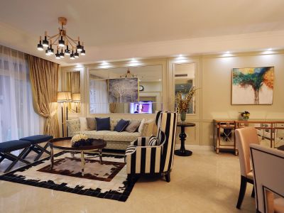 仁恒滨海半岛混搭风格144平米四室两厅装修案例