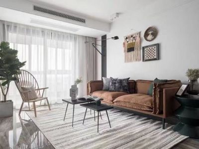 海伦堡·嘉悦湾混搭风格106平米二居室装修效果图案例