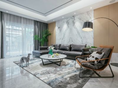 和韵名都现代风格133平米三居室设计效果图案例