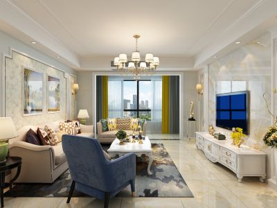 学府花园简欧风格139平米三居室装修案例