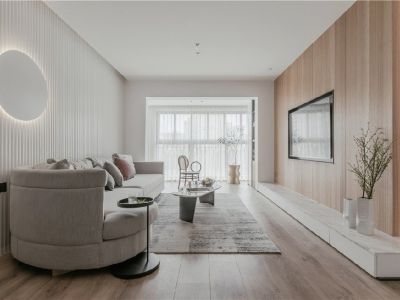 Moco郦江现代风格112平米三居室设计效果图案例