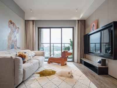 天府·北宸悦里现代风格85平米二居室设计效果图案例