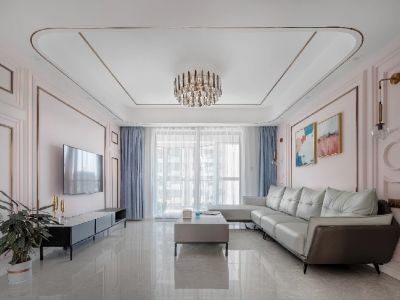 大合华府轻奢风格126平米三居室设计效果图案例