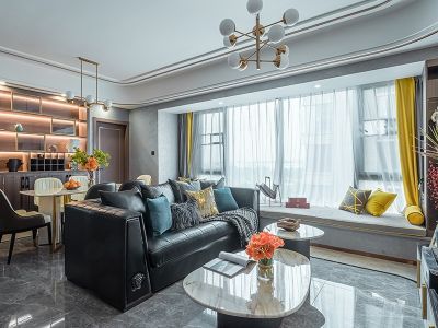 锦湘国际星城三居室119平方现代风格装修案例