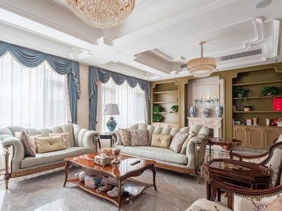 万科金域蓝湾四居室144平方欧式风格装修案例