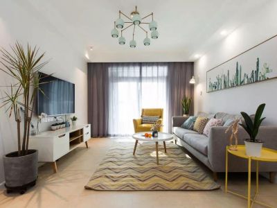 海尔山海湾北欧风格88平米三居室装修案例