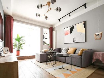 保利百合花园北欧风格100平米三居室装修案例