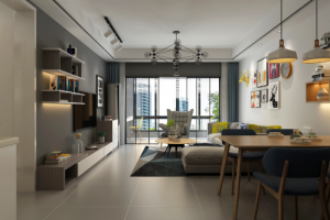 [成都美艺墅装饰]100㎡三室两厅，现代装修，简洁明快