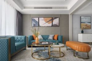 【广汉星石装饰】欧城联邦113平方案例，色彩之间的相互碰撞，设计打造极美空间