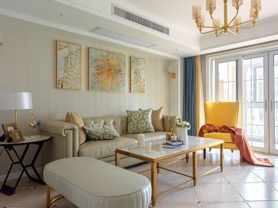 博林金谷三居室119平欧式风格装修案例