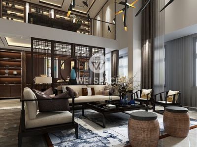 山语海新中式风格285平米别墅装修案例