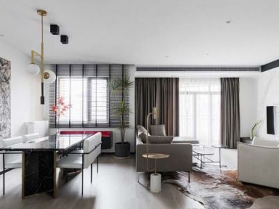 新鸿基珑汇117㎡大二居现代简约风格装修案例