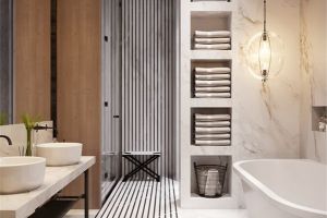 [青岛金巢豪庭装饰]卫生间收纳、装修有技巧，干净整洁很重要！